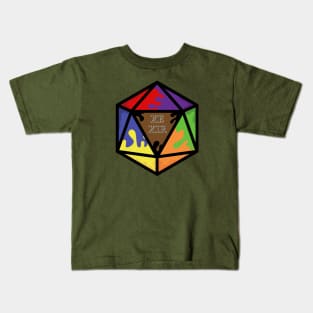 Rainbow Pronoun Pride D20 Xe/Xir Kids T-Shirt